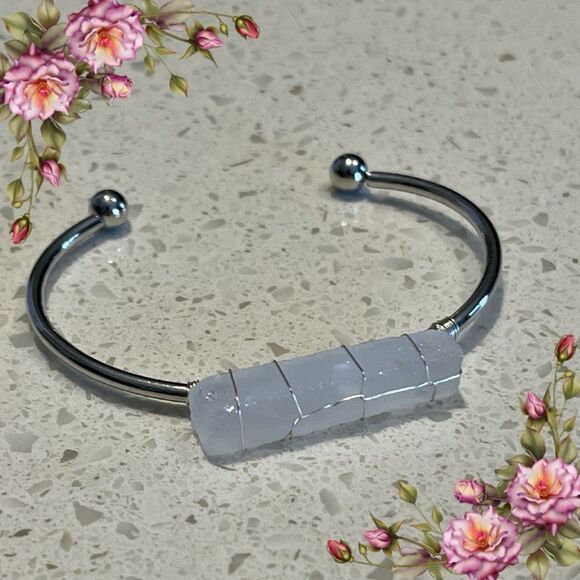 Asymmetrical Beaded Cuff Bracelet - Picture 1 of 8
